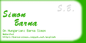 simon barna business card